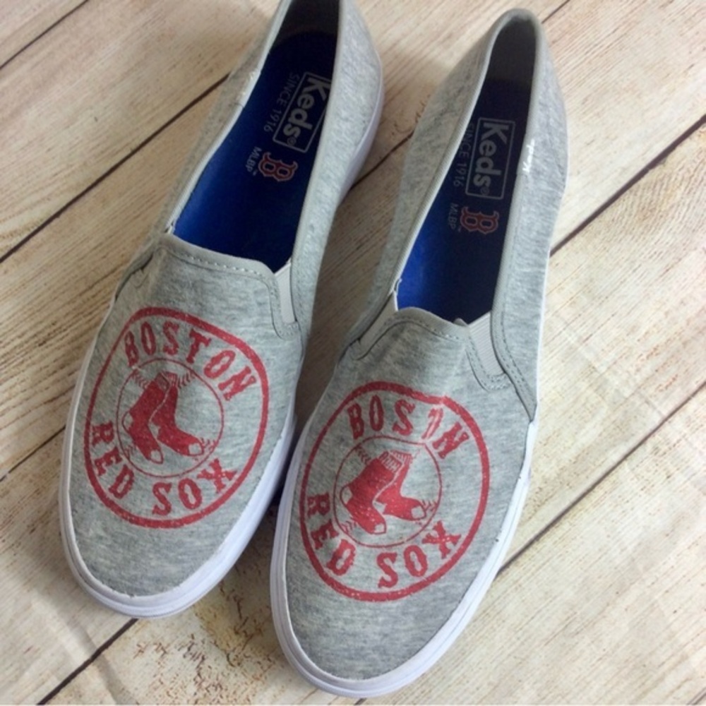 Keds Boston Red Sox gray slip on sneakers. 11